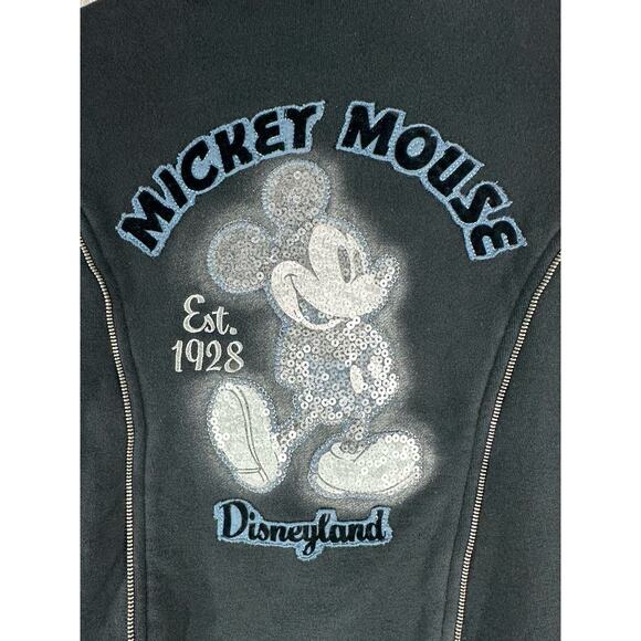 Disney Parks Mickey Mouse Moto Jacket Size Small Disneyland Black Zippers READ - Picture 12 of 16